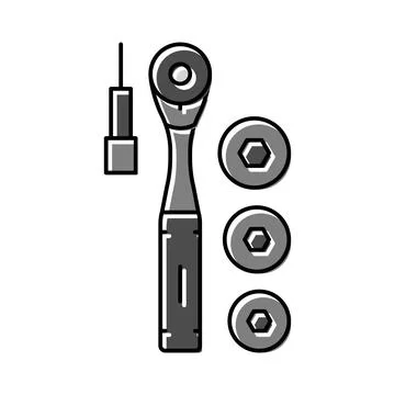 Socket wrench tool color icon vector illustration Stock Illustration
