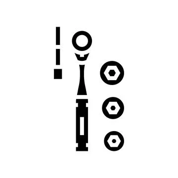 Socket wrench tool glyph icon vector illustration イラスト素材