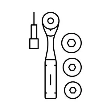 Socket wrench tool line icon vector illustration イラスト素材