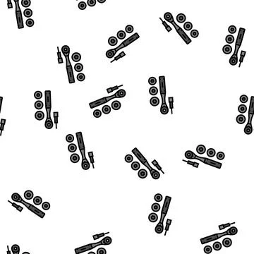 Socket wrench tool vector seamless pattern Illustrazione stock