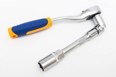 Socket wrench on white background Stock Photos