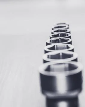 Socket wrenches against bright background Stock Photos