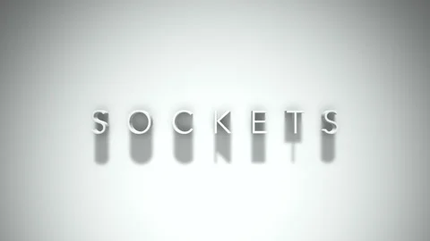 Sockets 3D title animation with shadows on a white background Video stock 297217085