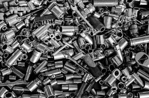 Sockets and Wrenches Stock-Fotos