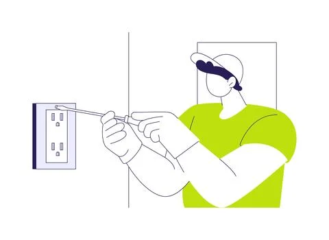 Sockets installation abstract concept vector illustration. Stock Illustration