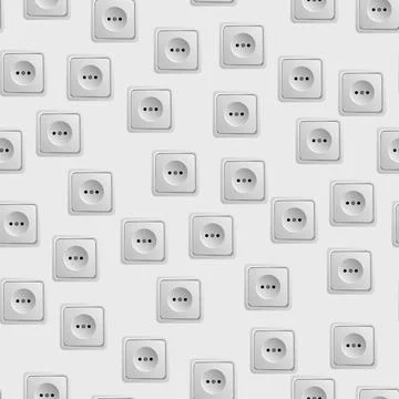 Sockets seamless pattern realistic vector illustration of electricity 스톡 일러스트