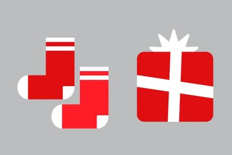 Socks and gift box vector illustration Stock Illustration