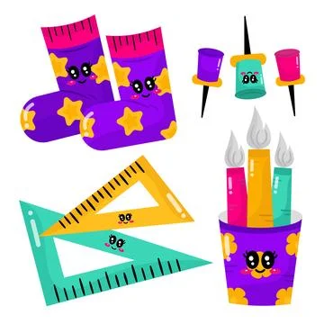 Socks and ruler vector element for education Stock Illustration
