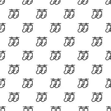 Socks drying on a clothesline seamless pattern Illustrazione stock