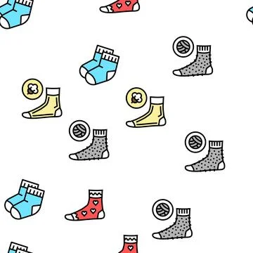 Socks Fabric Accessory Vector Seamless Pattern Illustrazione stock