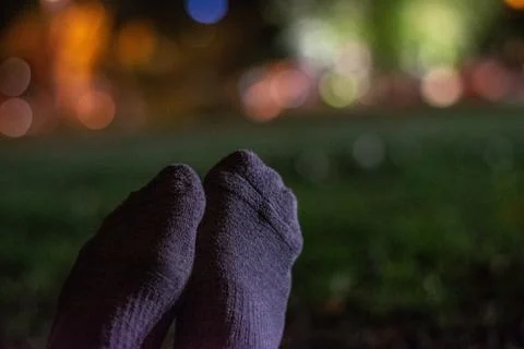 Socks in the Grass Stock Photos