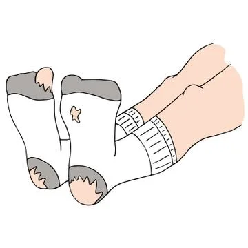 Socks with holes Stock Illustration