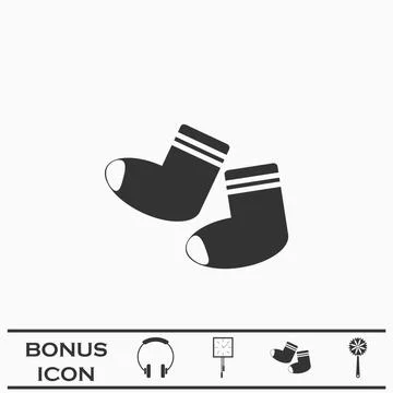 Socks icon flat. Stock Illustration