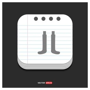 Socks Icon Gray icon on Notepad Style template Vector EPS 10 Free Icon Stock Illustration