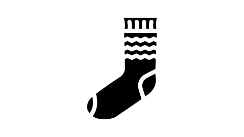 Socks knitting wool glyph icon animation Stock Footage 326744694