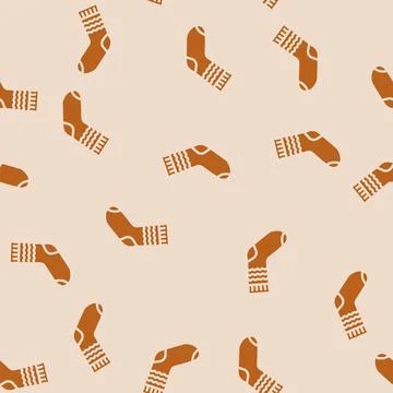 Socks knitting wool glyph vector seamless pattern Stock Illustration