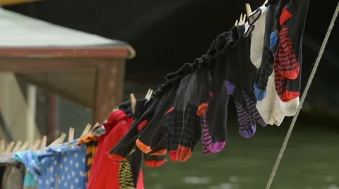 Socks lying in slowmotion Stock Footage 56959644