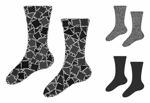 Socks Mosaic Icon of Raggy Elements 스톡 일러스트