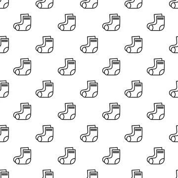 Socks outline creating a seamless textile pattern Stock Illustration