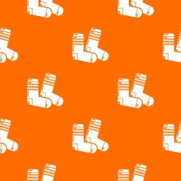 Socks pattern vector orange Stock Illustration