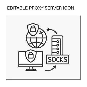Socks protocol line icon Illustrazione stock