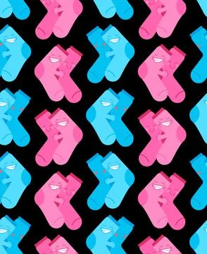 Socks sex pattern seamless. Sock intercourse background. Socks reproduction t Stock Illustration