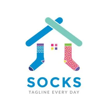 Socks shop logo design template Stock Illustration
