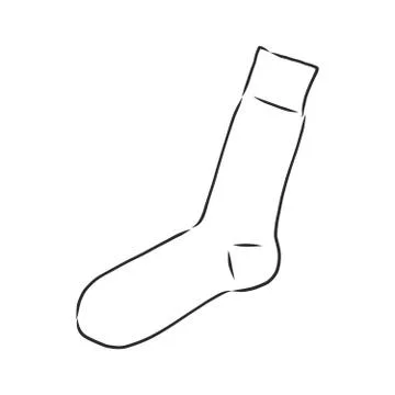 Socks. Sketch style. Editable Vector Illustration isolated on white backgroun Illustrazione stock