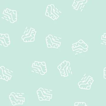 Socks smell line vector seamless pattern line Stock Illustration