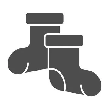 Socks solid icon. Foot clothing vector illustration isolated on white. Hosiery Stock Illustration