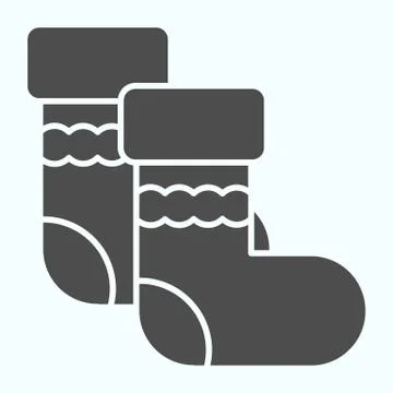 Socks solid icon. Two warm autumn and winter sewing wear item with waves イラスト素材