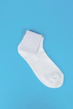 Socks with white label Stock Photos