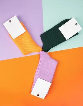 Socks with white label Foto stock