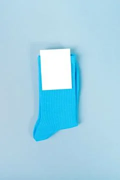 Socks with white label Stock Photos