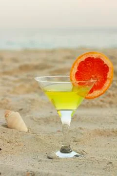 Сocktail on the beach Stock Photos