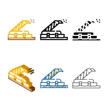Sod peat collector machine color mix icon vector Stock Illustration
