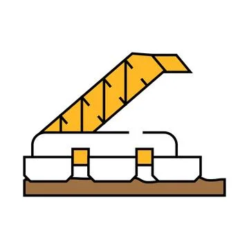 Sod peat collector machine icon color illustration Stock Illustration