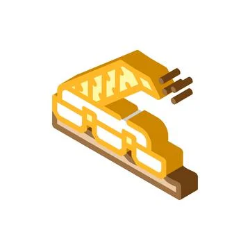 Sod peat collector machine isometric icon vector illustration Stock Illustration