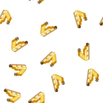 Sod peat collector machine isometric icon seamless pattern イラスト素材