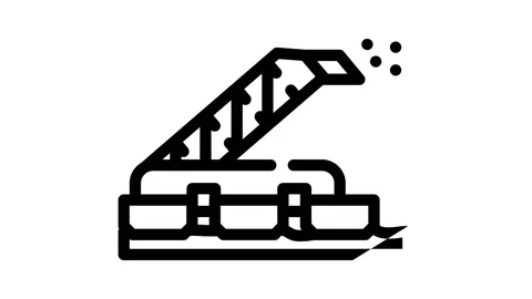 Sod peat collector machine line icon animation Video stock 166527705