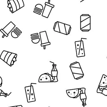 Soda Aqua Beverage Vector Seamless Pattern Stock Illustration
