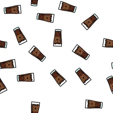 Soda beverage drink vector seamless pattern Illustrazione stock