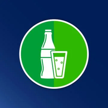 Soda bottle design concept logo vector sign line Stock Illustration