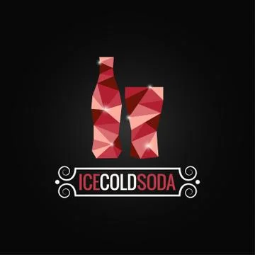 Soda bottle poly design background Stock Illustration