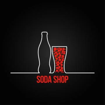 Soda bottle splash design menu backgraund Stock Illustration