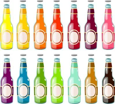 Soda bottles with blank labels Stock Illustration