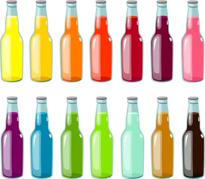 Soda bottles without labels Stock Illustration