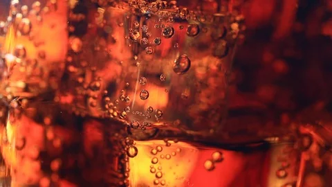 Soda Bubbles on Ice Macro with Shallow Depth of Field Stock Footage 105147707