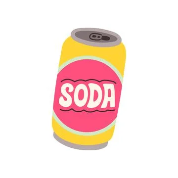 Soda can. Hand drawn Vector of soft Drink in aluminum Cans. Carbonated water Stock Illustration