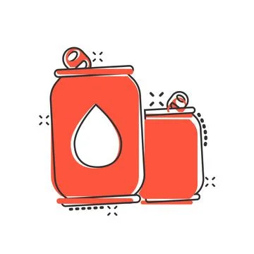 Soda can icon in comic style. Drink bottle cartoon vector illustration on i.. Stock Illustration